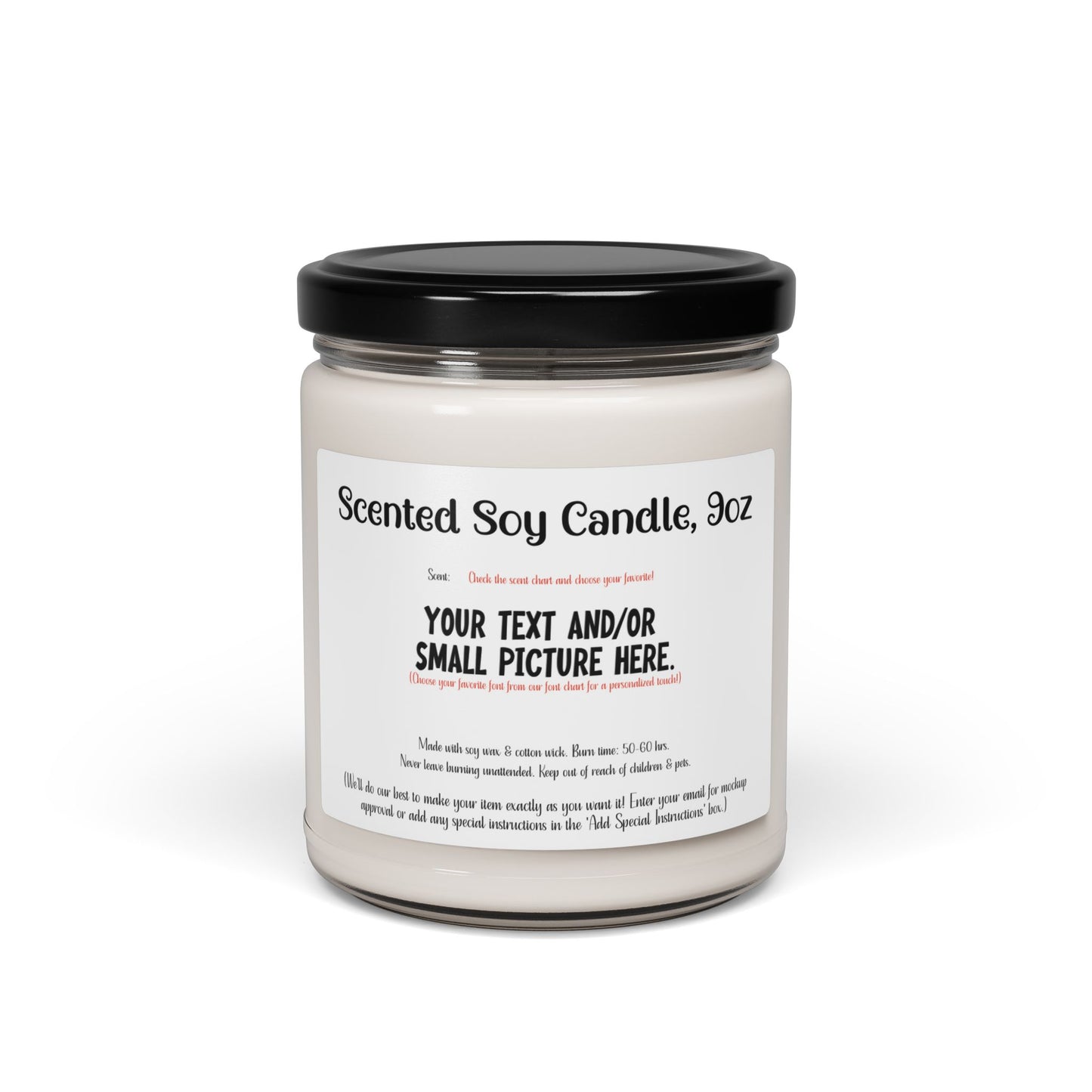 Custom Scented Soy Candle – 9oz Gift for Her, Him or Home