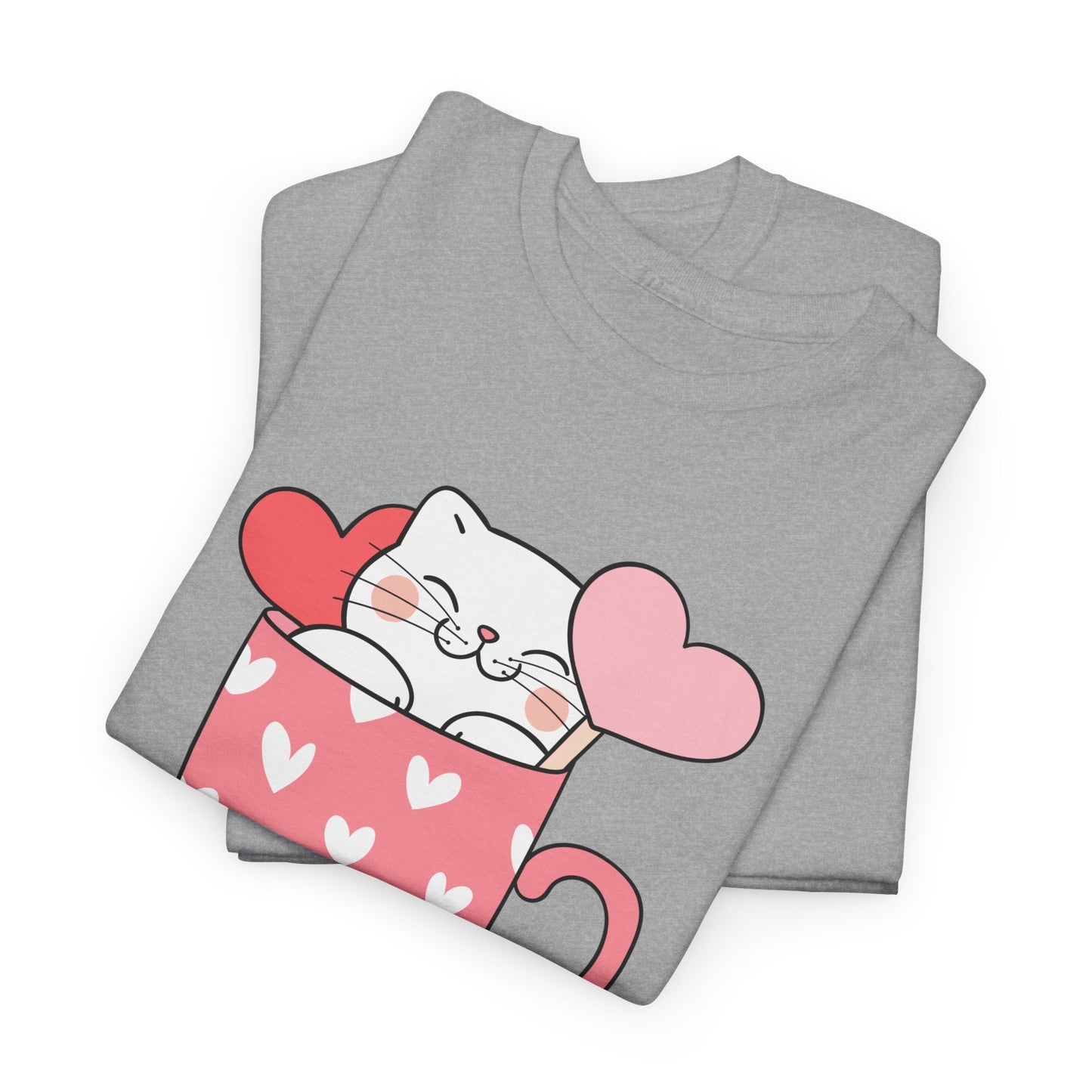 Cute Cat Love Unisex Heavy Cotton Tee - You're the Reason I’m Grinning Like a Cat!