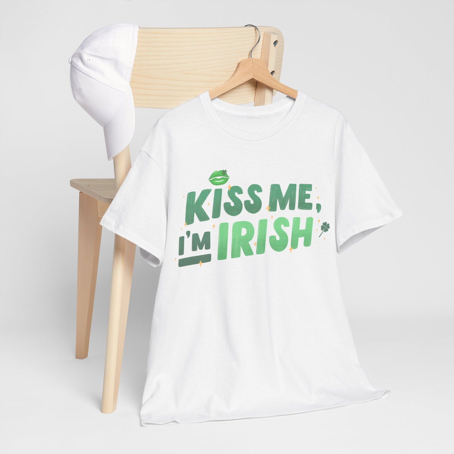 Kiss Me I'm Irish - Unisex Heavy Cotton Tee - Perfect for St. Patrick's Day Celebrations