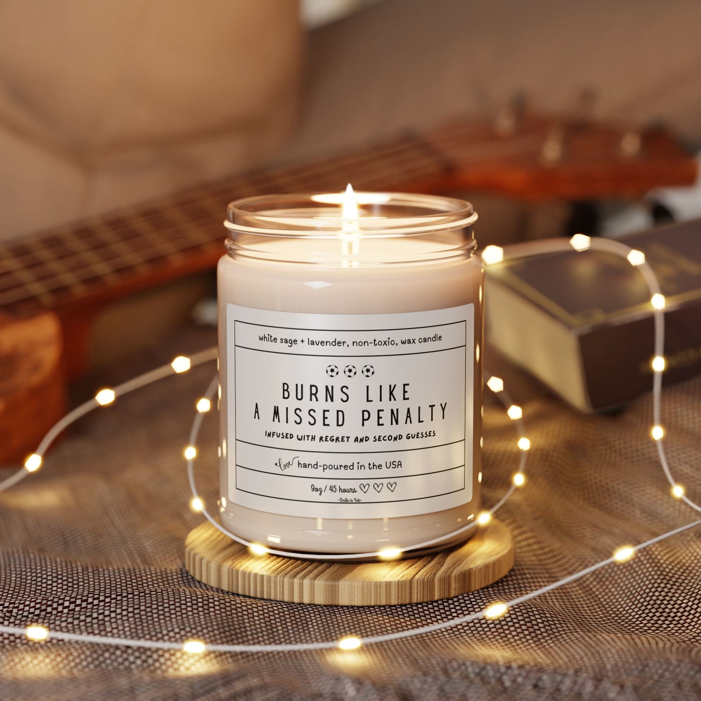 Shines like a golden boot – Infused with rare brilliance. Scented Soy Candle, hand-poured, 9oz