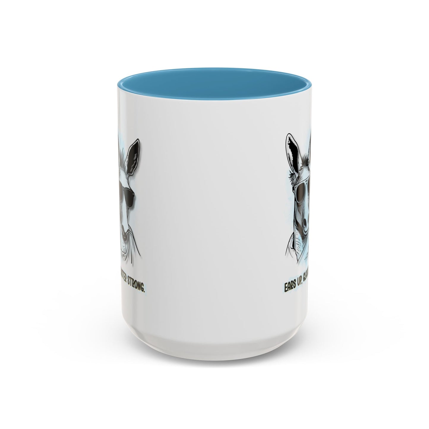 🐰✨ “Ears Up, Glasses On, Easter Strong” Accent Coffee Mug (11, 15oz)