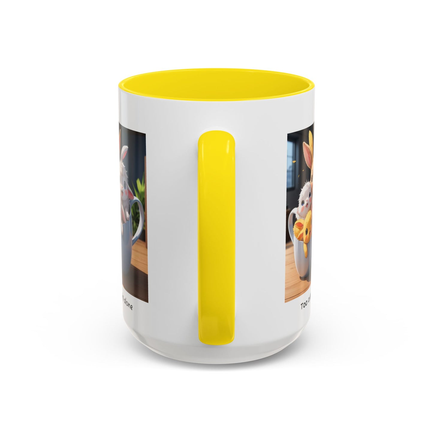 Some Bunnies in a Cup – Cute Anime Mug (Accent Colors) - Accent Coffee Mug (11, 15oz)