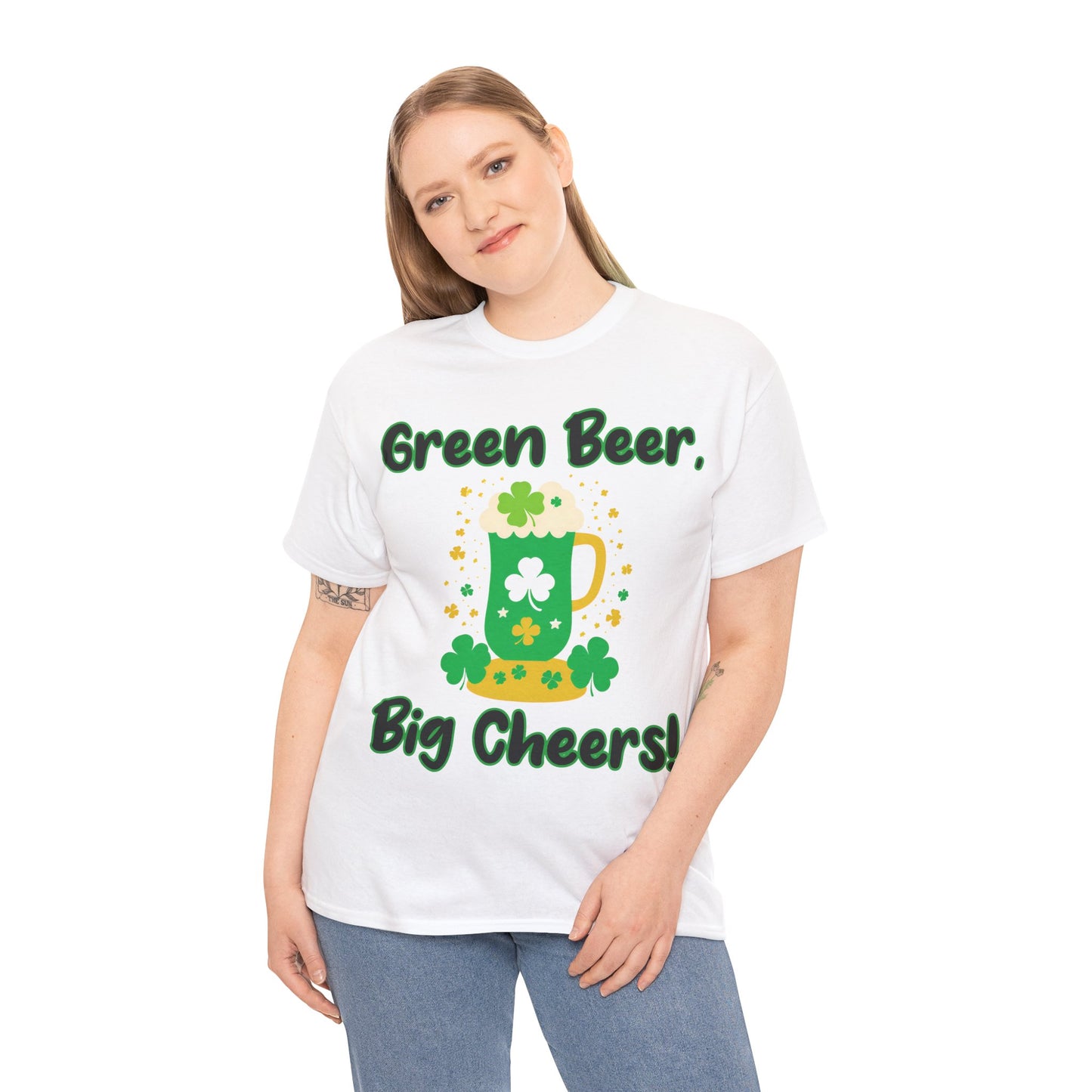 Green Beer, Big Cheers! - St. Patrick's Day Unisex Heavy Cotton Tee