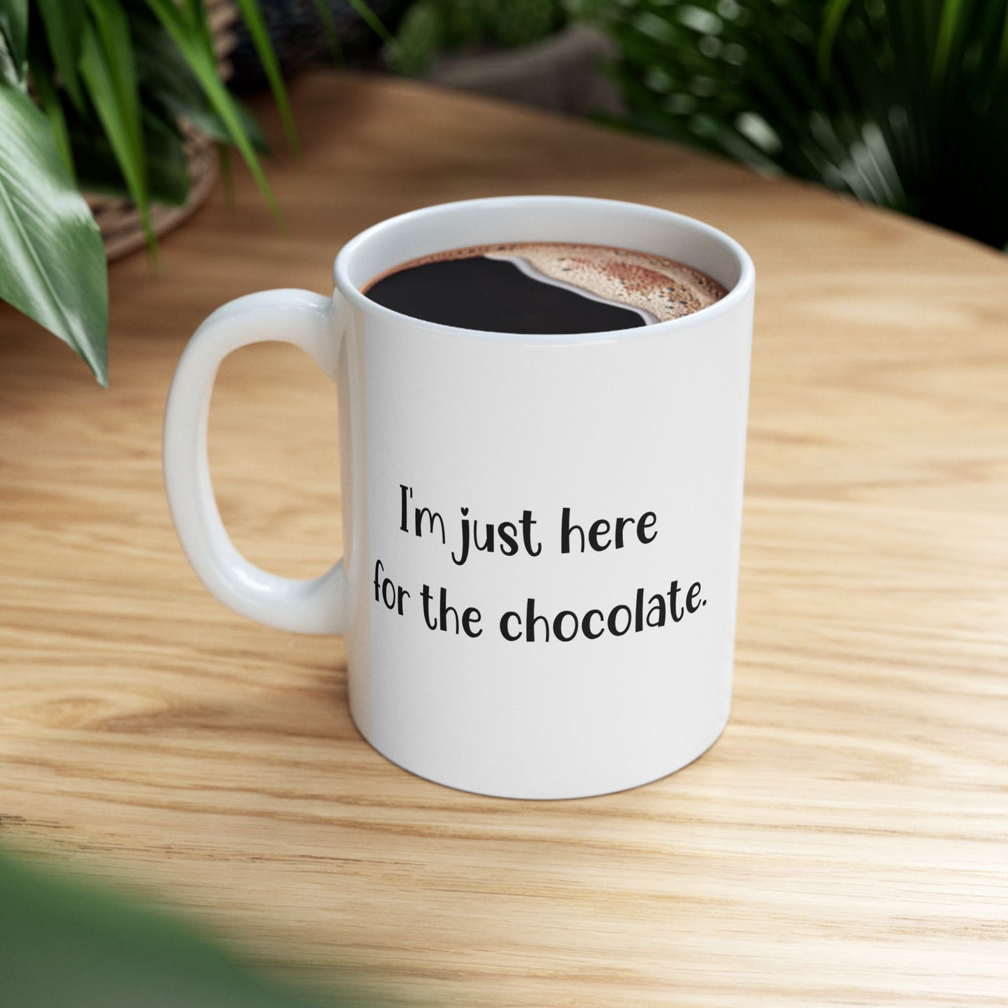 "I'm just here for the chocolate" - Cute Bunny Ceramic Mug - Perfect for Animal Lovers & Coffee Enthusiasts