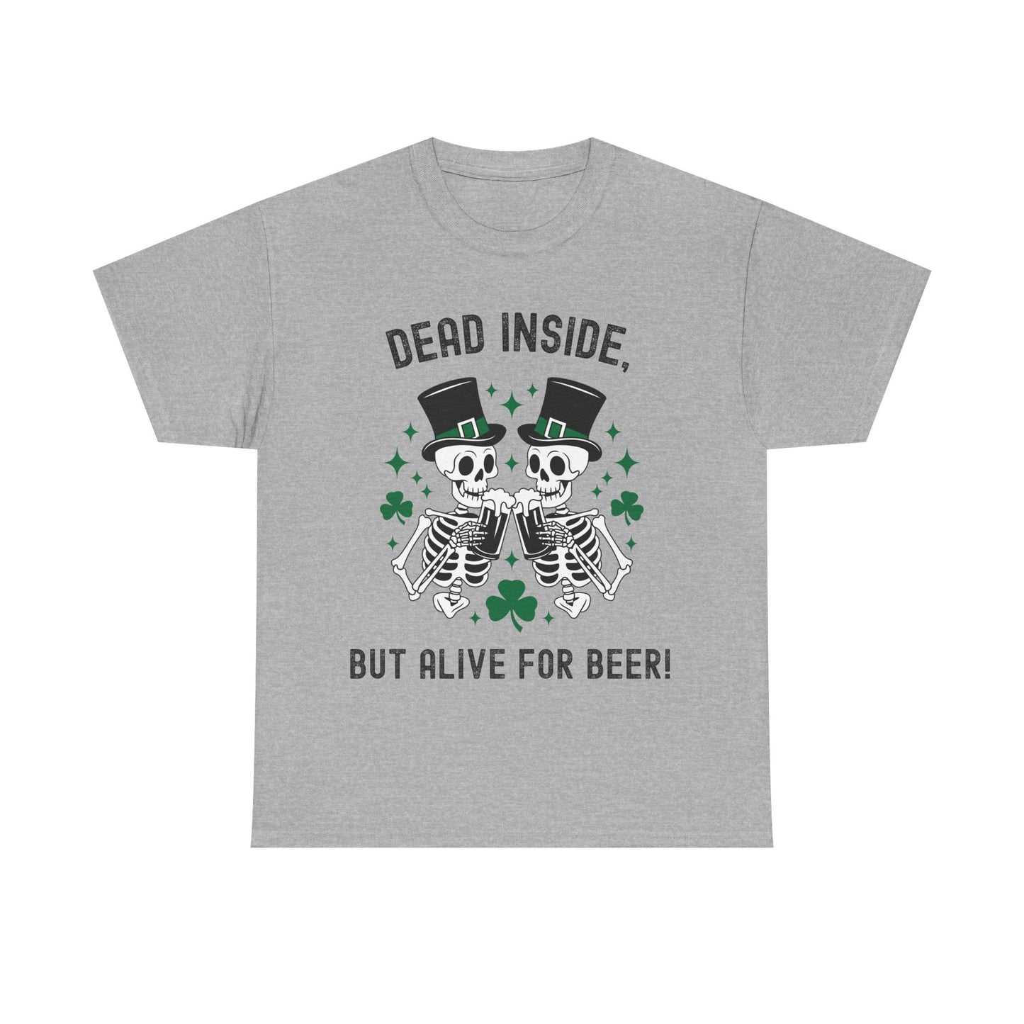 Dead Inside, But Alive For Beer! Skeleton Beer Unisex Heavy Cotton Tee