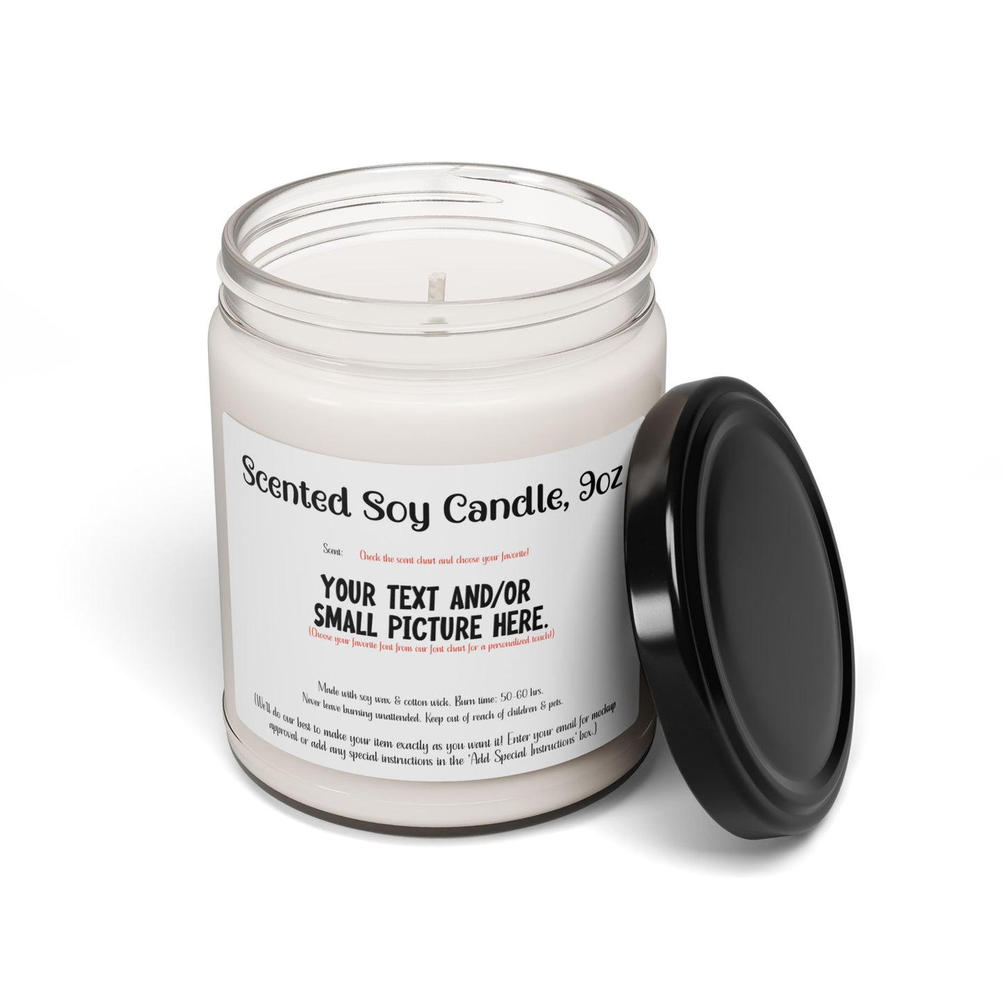Custom Scented Soy Candle – 9oz Gift for Her, Him or Home