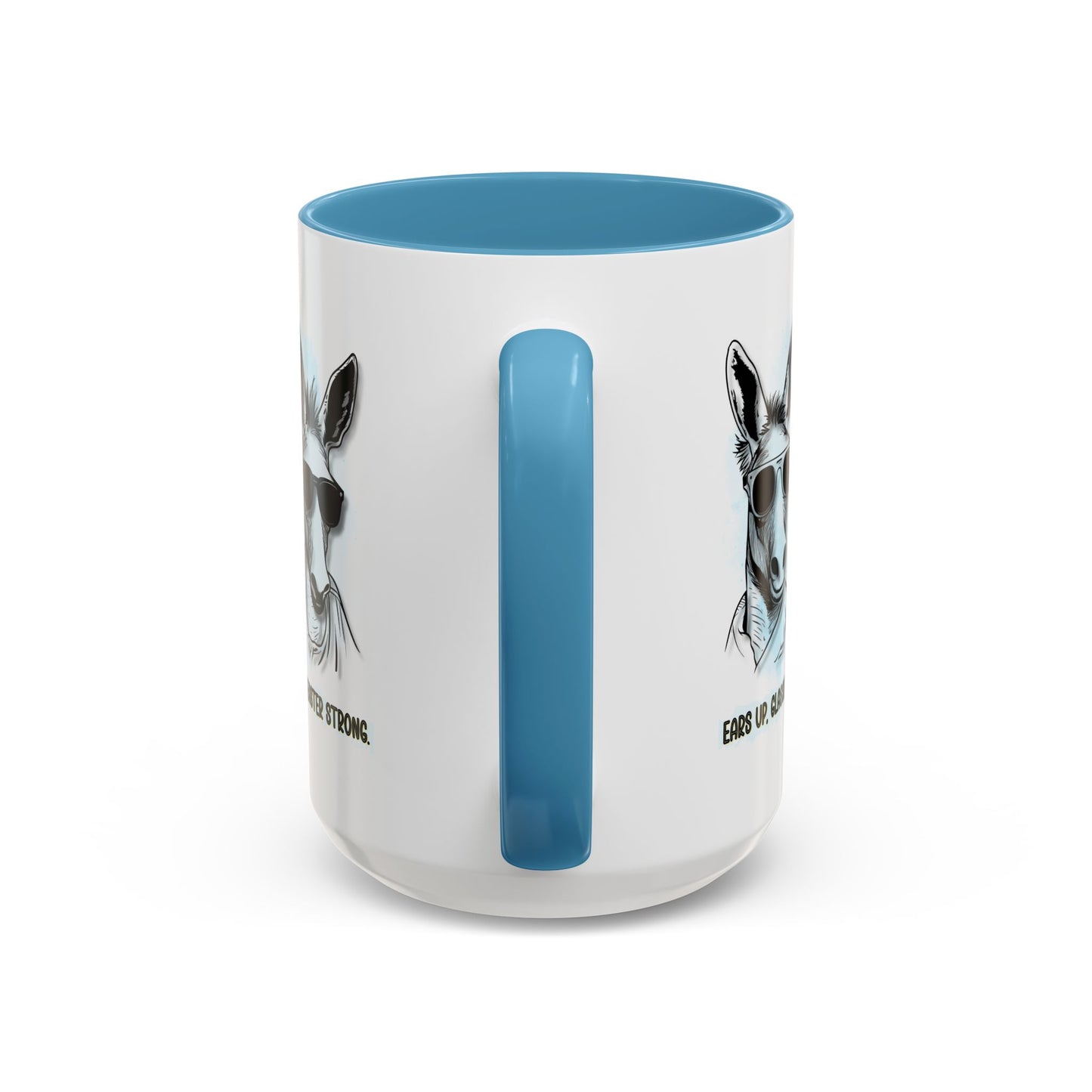 🐰✨ “Ears Up, Glasses On, Easter Strong” Accent Coffee Mug (11, 15oz)