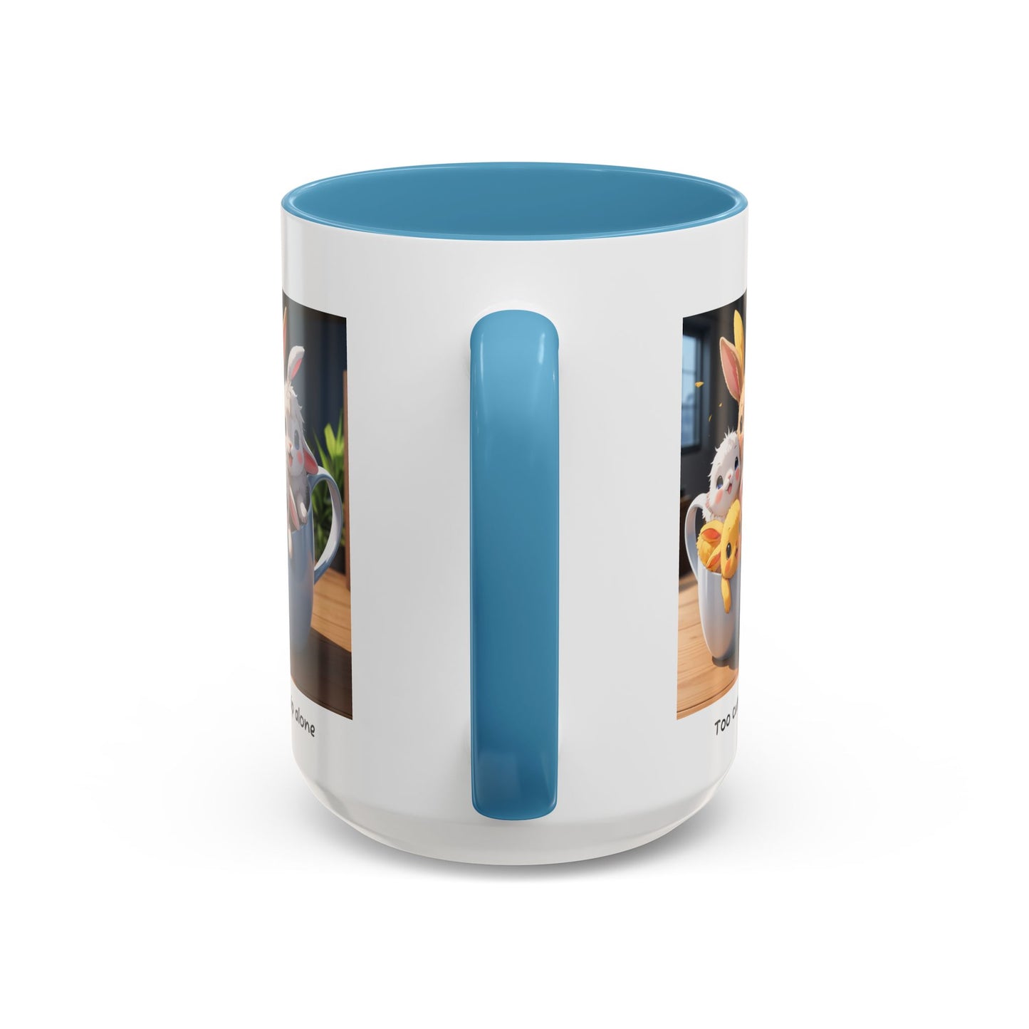 Some Bunnies in a Cup – Cute Anime Mug (Accent Colors) - Accent Coffee Mug (11, 15oz)