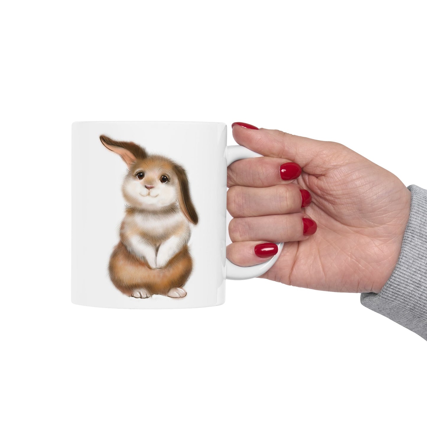 "I'm just here for the chocolate" - Cute Bunny Ceramic Mug - Perfect for Animal Lovers & Coffee Enthusiasts