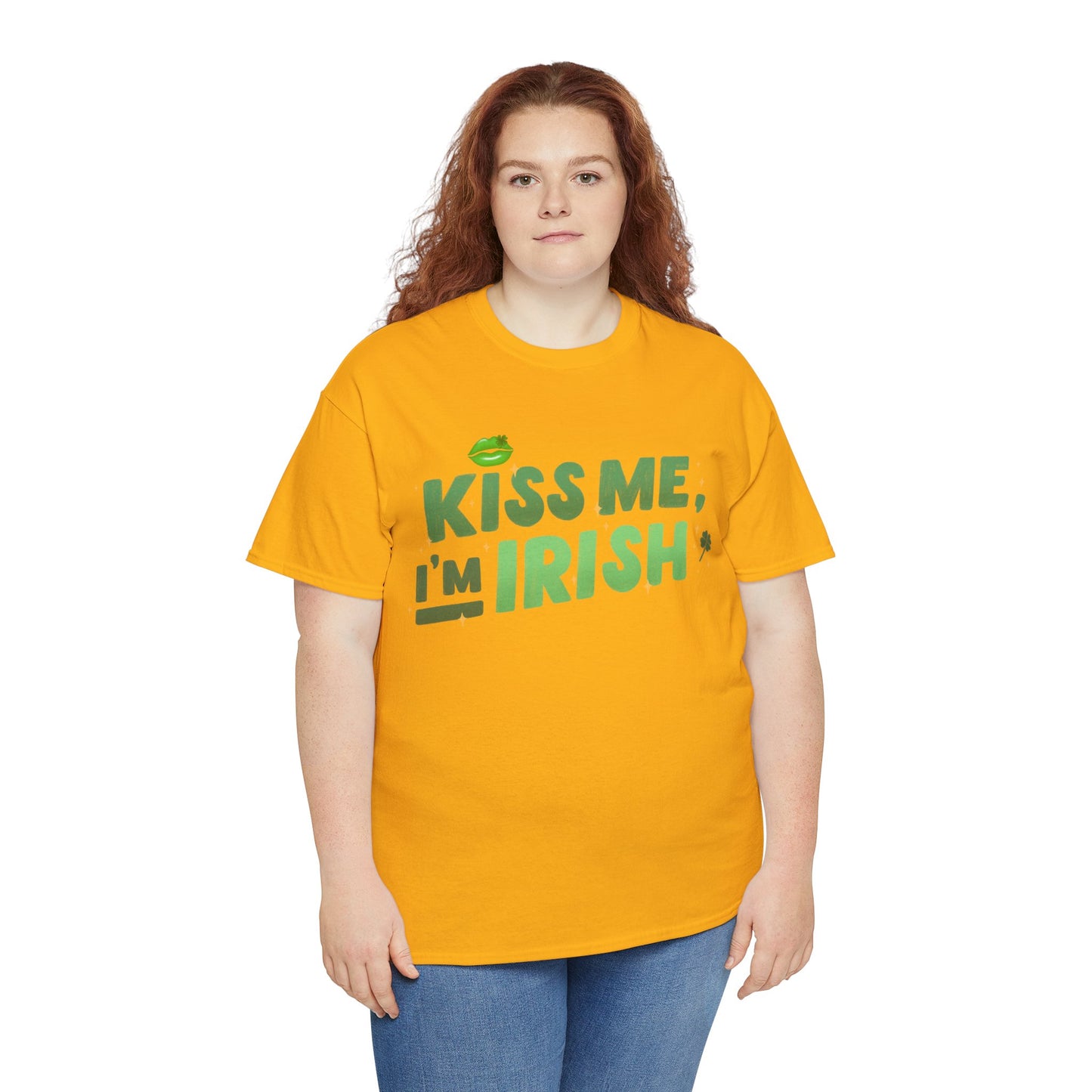 Kiss Me I'm Irish - Unisex Heavy Cotton Tee - Perfect for St. Patrick's Day Celebrations