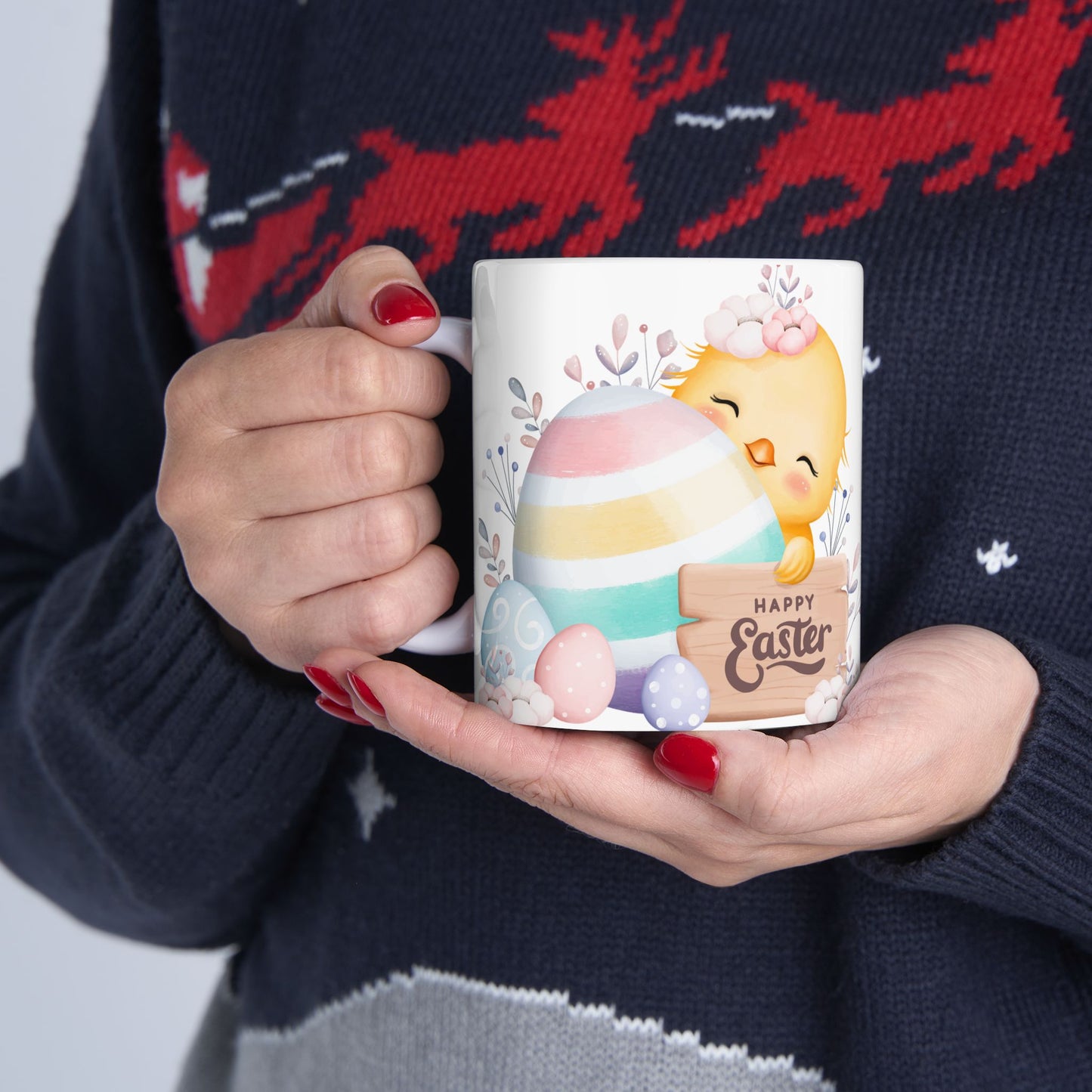Chillin’ with my peeps - Easter Chick Ceramic Mug - Adorable Spring Design for Holiday Celebrations