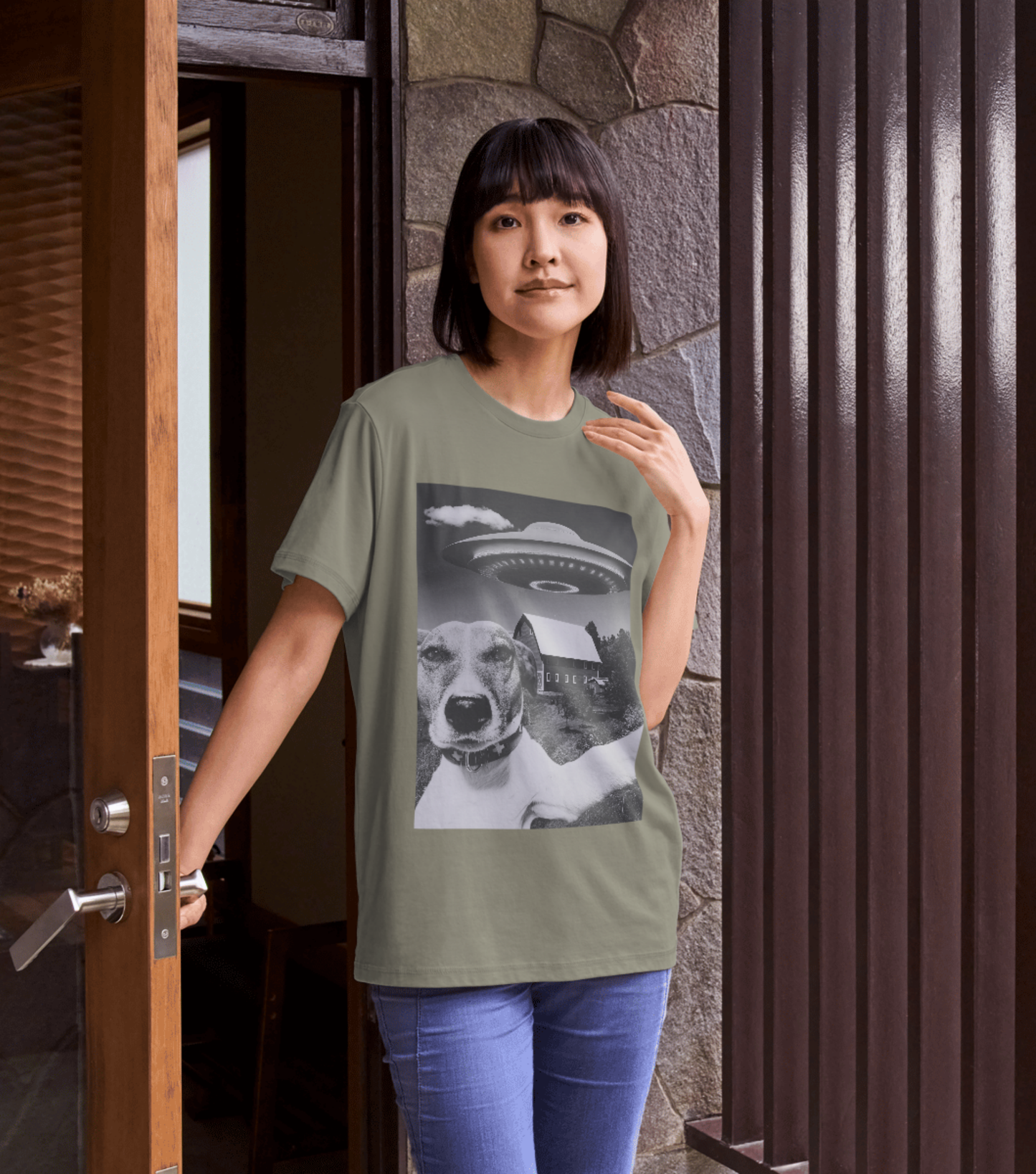 Dog Selfie Twist Unisex Softstyle Graphic Tee - Perfect Gift for Dog Lovers
