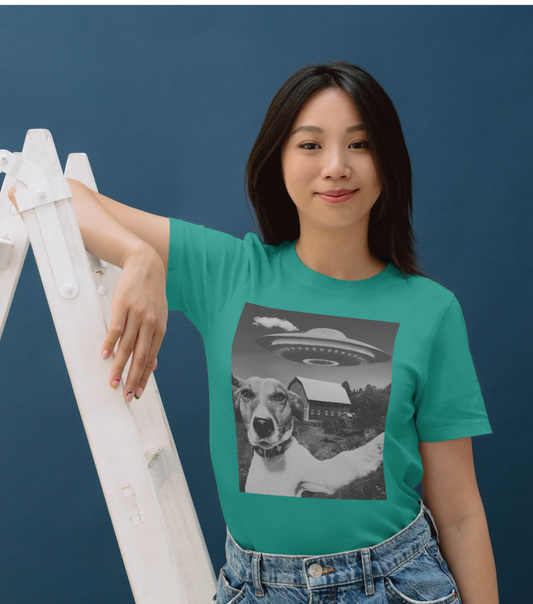 Dog Selfie Twist Unisex Softstyle Graphic Tee - Perfect Gift for Dog Lovers