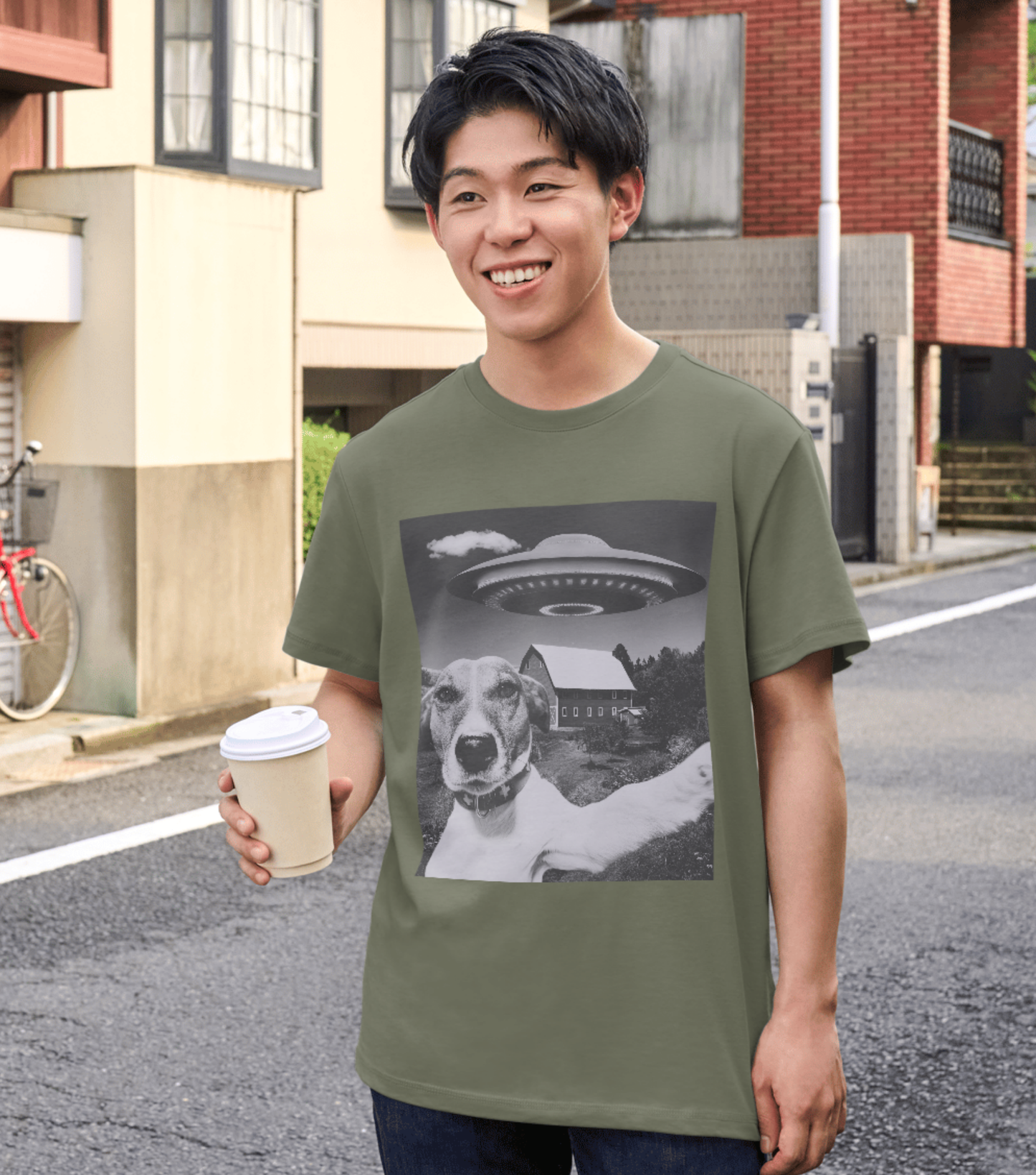 Dog Selfie Twist Unisex Softstyle Graphic Tee - Perfect Gift for Dog Lovers