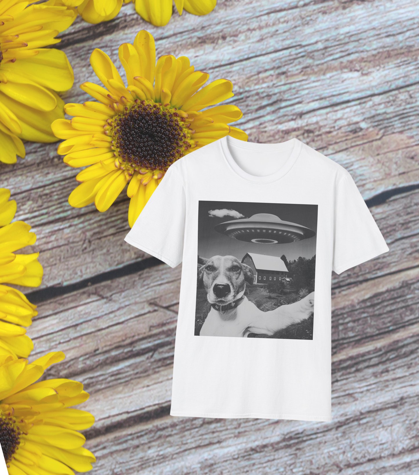 Dog Selfie Twist Unisex Softstyle Graphic Tee - Perfect Gift for Dog Lovers