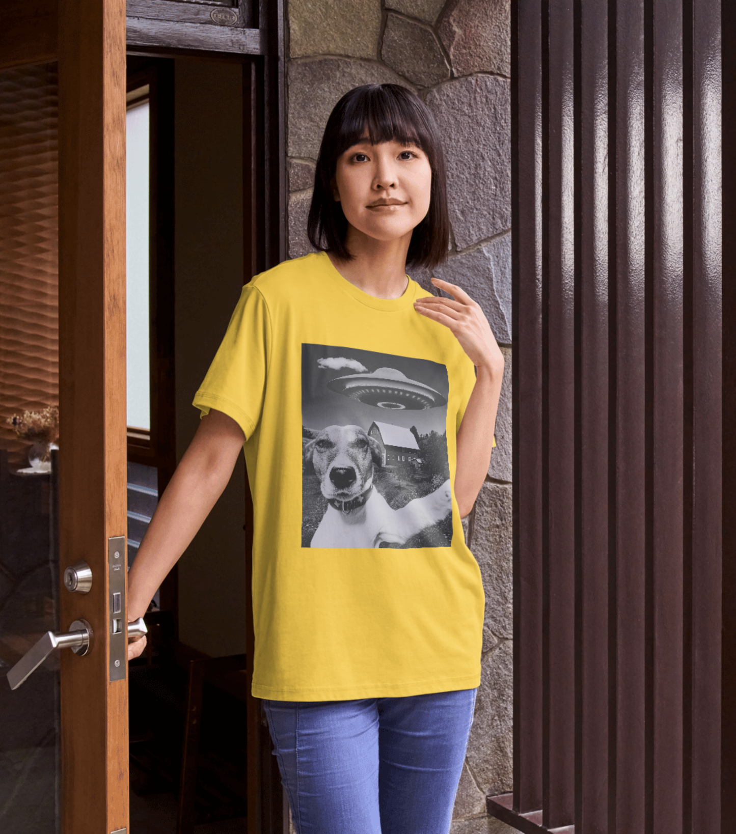 Dog Selfie Twist Unisex Softstyle Graphic Tee - Perfect Gift for Dog Lovers