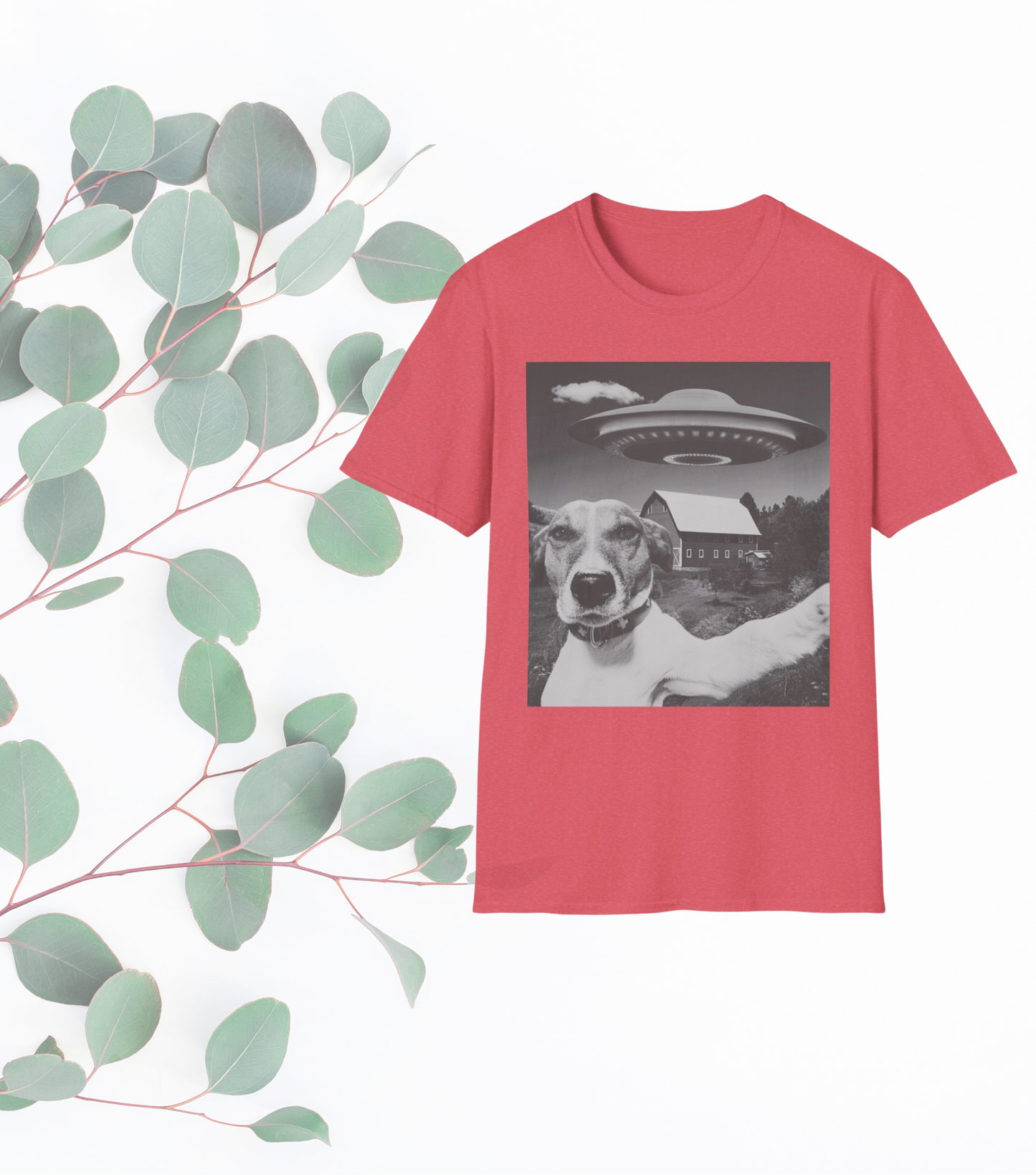 Dog Selfie Twist Unisex Softstyle Graphic Tee - Perfect Gift for Dog Lovers